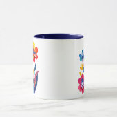 Mug Playful Colorful Paper Cut Flowers Abstract (Centre)