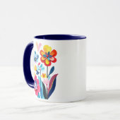 Mug Playful Colorful Paper Cut Flowers Abstract (Devant gauche)