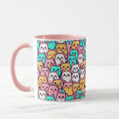 Mug Playful Minimalist Cats in Multi-Coloured Pastels (Gauche)