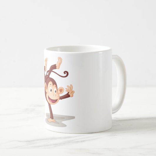 Mug Playful Monkey Doing a Handstand Cute Animal (Devant droit)
