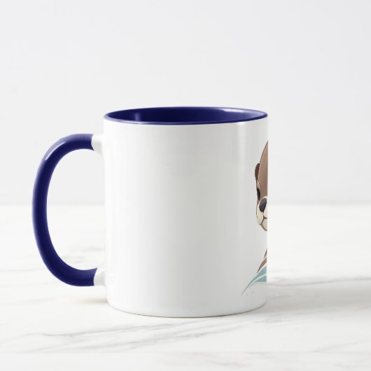 Mug Playful Otter Illustration (Gauche)