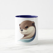 Mug Playful Otter Illustration (Centre)