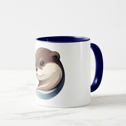 Mug Playful Otter Illustration (Devant droit)