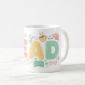 Mug Playful Pastel Bubble "READ" Sticker Style (Devant droit)