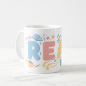 Mug Playful Pastel Bubble "READ" Sticker Style (Devant gauche)