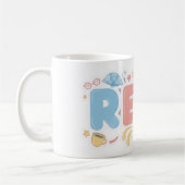 Mug Playful Pastel Bubble "READ" Sticker Style (Gauche)