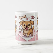 Mug Playful Puppy Joy – Cute Cartoon Dog in Pastel  (Centre)