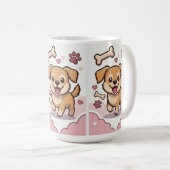 Mug Playful Puppy Joy – Cute Cartoon Dog in Pastel  (Devant droit)