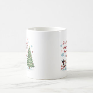 Mug Playful Snowman and Pine Tree Merry Christmas 