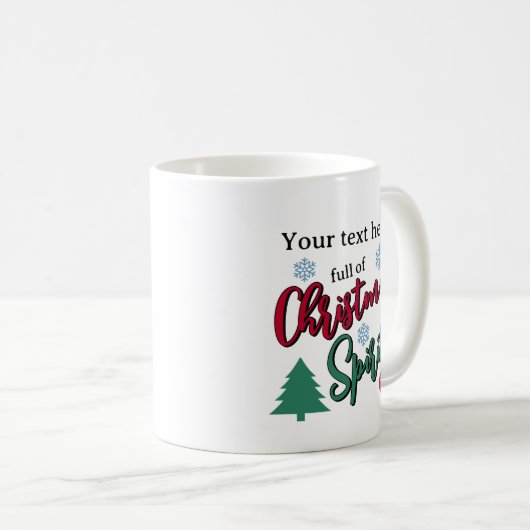 Mug Plein de l'esprit de Noël personnalisé (Devant droit)