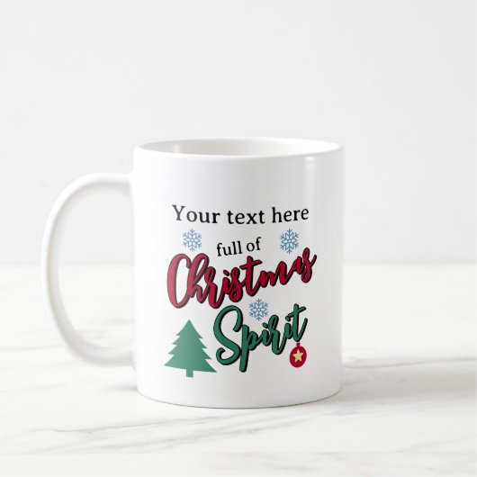 Mug Plein de l'esprit de Noël personnalisé (Gauche)