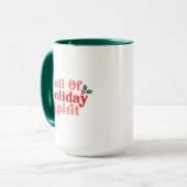 Mug Plein d'esprit de vacances - Typographie festive (Devant gauche)
