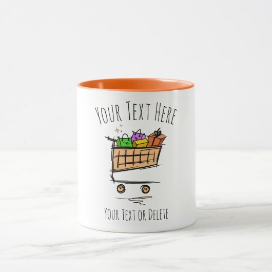 Mug Plein panier / chariot / Vente hivernale. Idée cad (Centre)