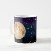 Mug Pleine lune dessinée à la main et étoiles étincela (Devant gauche)