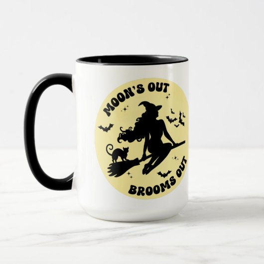 Mug Pleine lune drôle de balais d'Halloween sortent de (Gauche)