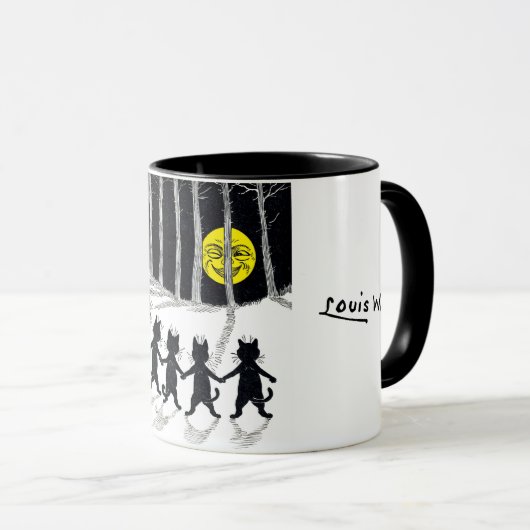 Mug Pleine lune et chats, Louis Wain (Devant droit)
