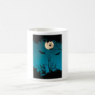 Mug Pleine lune nocturne d'Halloween éffrayante et cha