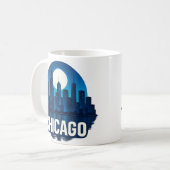 Mug Pleine lune Skyline de Chicago (Devant gauche)