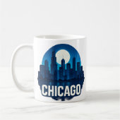 Mug Pleine lune Skyline de Chicago (Gauche)