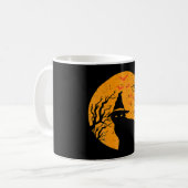 Mug Pleine lune WItch noir Chat Halloween Vintage (Devant gauche)