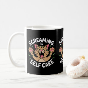 Mug Pleurant Self Care Funny Chat Propriétaires Chat C