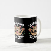 Mug Pleurant Self Care Funny Chat Propriétaires Chat C (Devant droit)