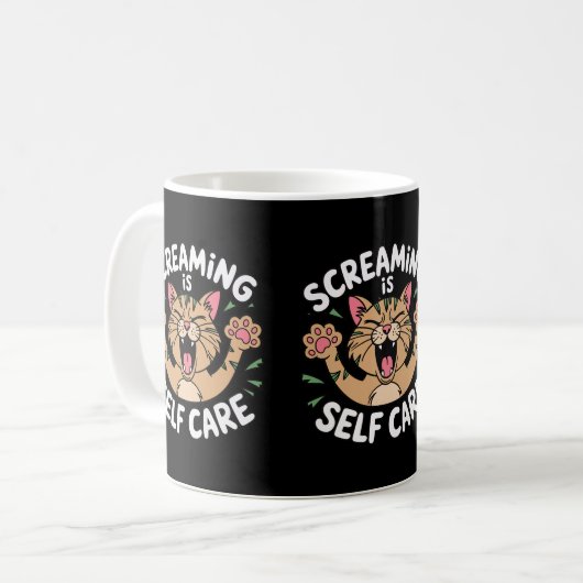 Mug Pleurant Self Care Funny Chat Propriétaires Chat C (Devant gauche)