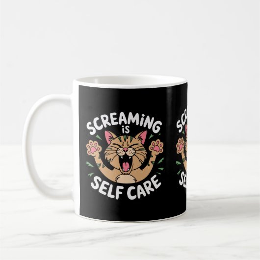 Mug Pleurant Self Care Funny Chat Propriétaires Chat C (Gauche)