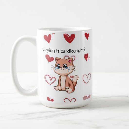 Mug Pleurer est du cardio, n'est-ce pas ? | Design de (Gauche)