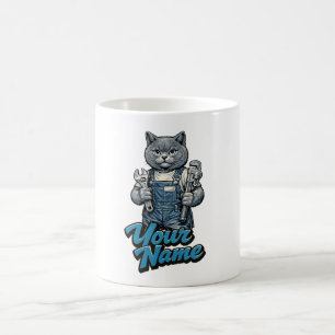 Mug Plombier personnalisé avec un chat mignon Scottish