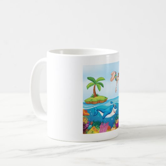 Mug Plongée Dans L'Océan Aimable Requin Coral Reef (Devant gauche)