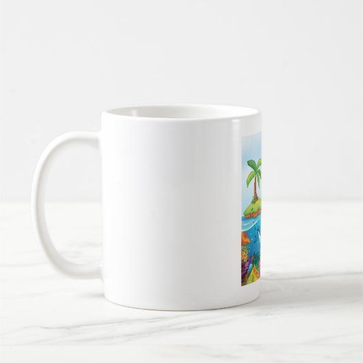 Mug Plongée Dans L'Océan Aimable Requin Coral Reef (Gauche)