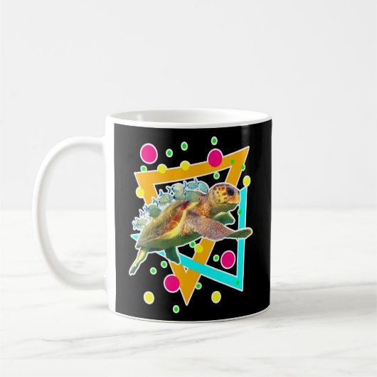 Mug Plongée Mer Cute Turtle Fish Plongée Plongée Océan (Gauche)