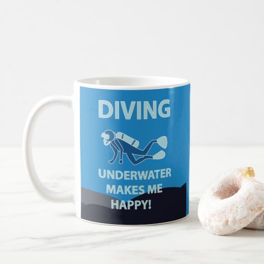 Mug Plongée Plongée en scaphandre autonome Plongeur so (Avec donut)