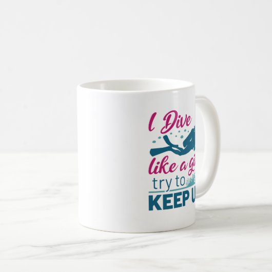 Mug Plongée sous-marine Je plonge comme une fille Essa (Devant droit)