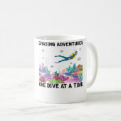 Mug Plongées Aventures Une Plongée À La fois Plongée e (Devant droit)