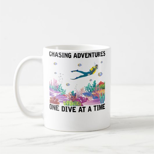 Mug Plongées Aventures Une Plongée À La fois Plongée e (Gauche)