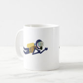 Mug Plongeur autonome bleu et jaune de bande dessinée (Devant gauche)
