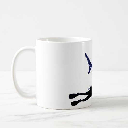 Mug Plongeur autonome et requin (Gauche)