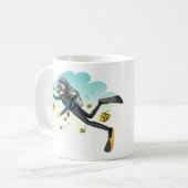 Mug Plongeur autonome sous-marin avec des poissons (Devant gauche)