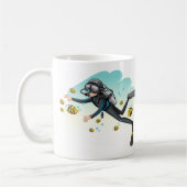 Mug Plongeur autonome sous-marin avec des poissons (Gauche)