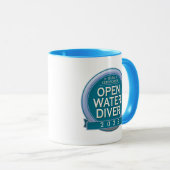 Mug Plongeur en eau libre certifié sur mesure (Devant droit)
