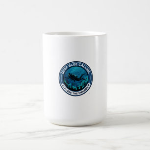 Mug Plongeur en scaphandre avec équipement nageant sou