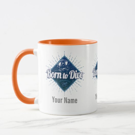 Mug Plongeur rétro Scuba Plongée école Océan Vintage (Gauche)