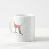 Mug Plott Hound Chasse Chien Joyeux Noël Design (Devant gauche)