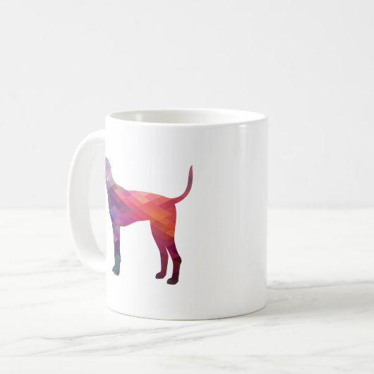Mug Plott Hound Geometric Pattern Silhouette Purple (Devant gauche)