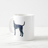 Mug Plott Hound Noir Aquarelle Silhouette (Devant gauche)