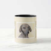 Mug Plott Peinture - Cute Original Chien Art (Centre)