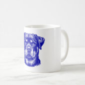 Mug Plue Rottweiler Visage de chien (Devant droit)
