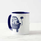 Mug Plug Life Cute Marine Blue Electric Voiture (Devant gauche)